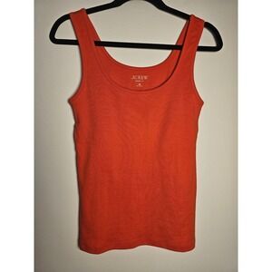 [Minimalist] J.Crew Perfect Fit Tank Top Womens Medium Orange Scoop Neck Ribbed